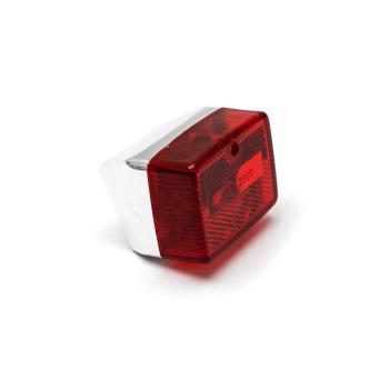 Rücklicht klein eckig Chrom / rot